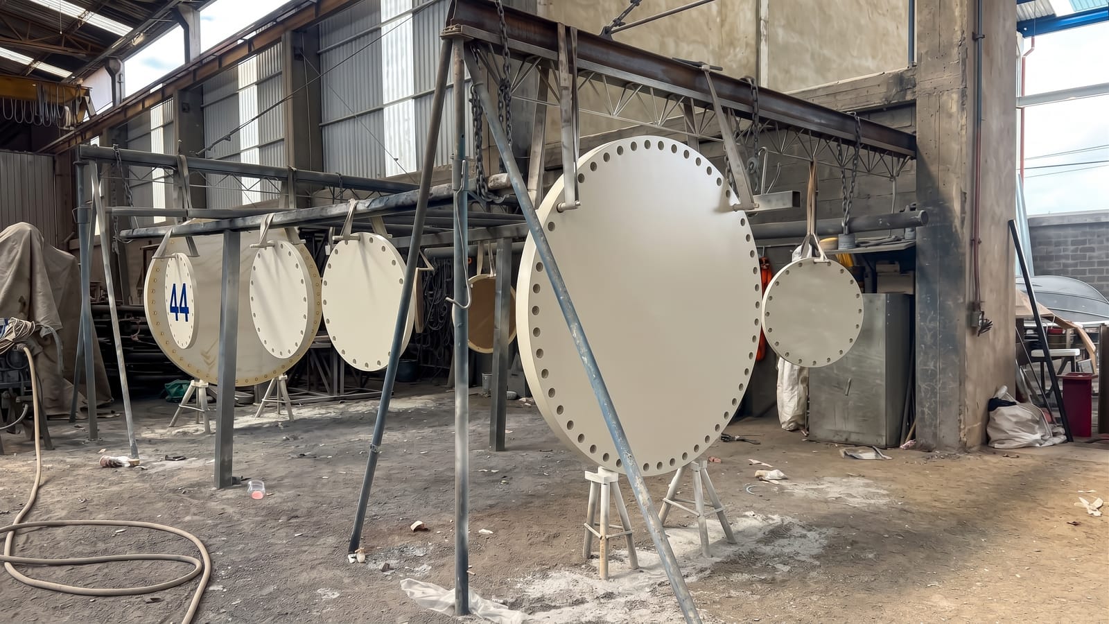 Bridas ciegas y de conexión de gran diámetro en planta