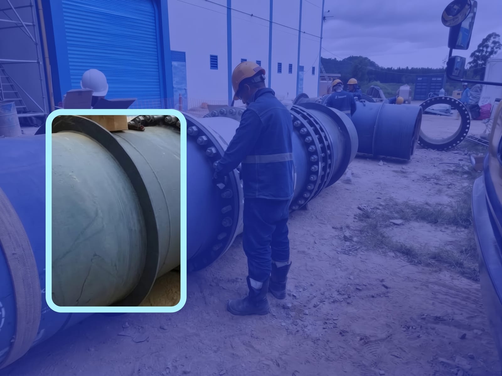 Pasamuros de acero para estación de bombeo